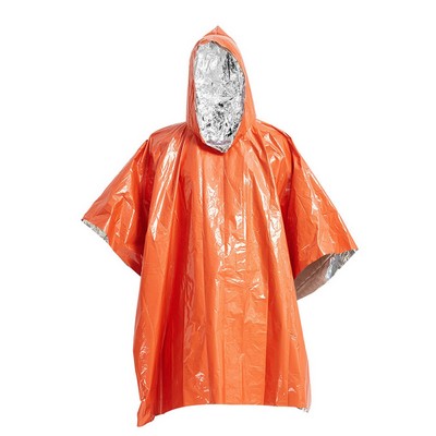 Outdoor Emergency Survival Waterproof Heat Reflective Thermal Poncho Raincoat