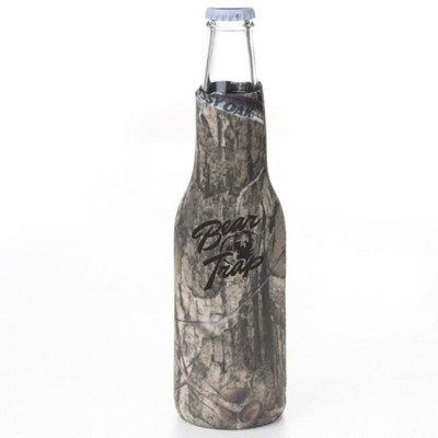 12 Oz. Neoprene collapsible camo Bottle Cooler w/ Bottle Opener