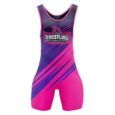 Custom Women's Full Sublimation Wrestling Singlet