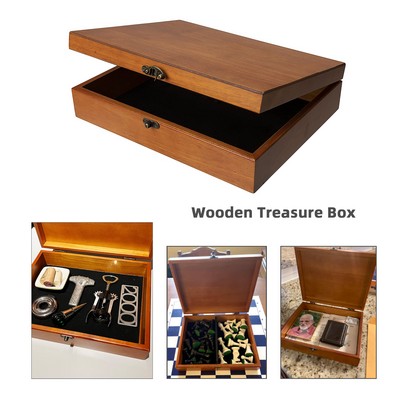 Old World Wooden Treasure Box with Brass Latch