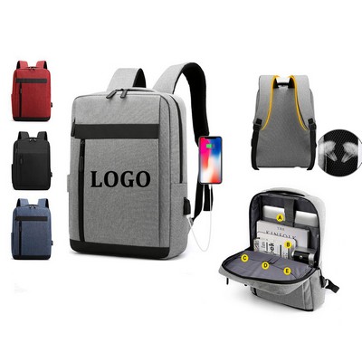 Laptop Backpack Computer Bookbag w/ USB Charging Port