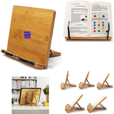 Adjustable Bamboo Book Stand Tray