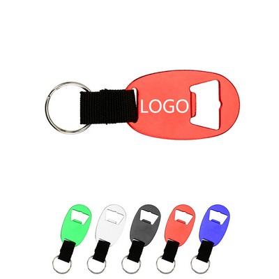 OVAL BOTTLE OPENER KEYCHAIN With STRAP