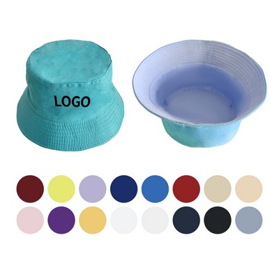 Embroidered Cotton Fisherman Bucket Sun Hat