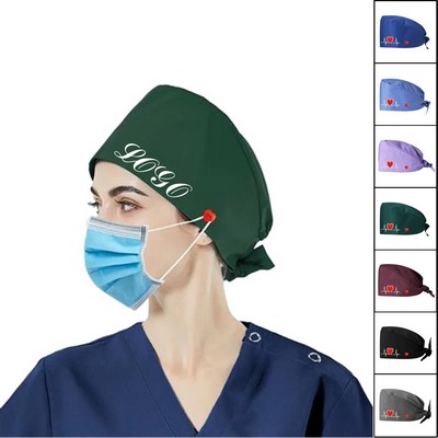 Nurse Scrub Cap With Buttons