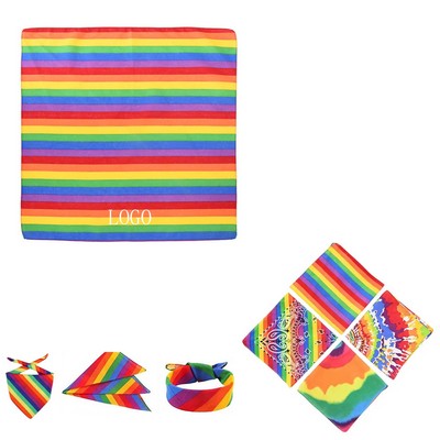 LGBT Rainbow Bandana Stripe Square Scarf Pride Accessories