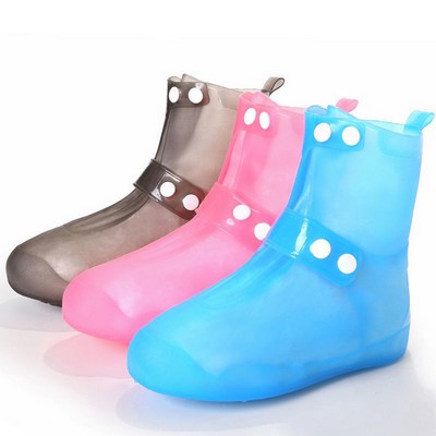 Waterproof Silicone Rain Shoes Cover with Button