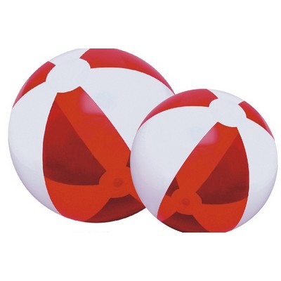 16" Inflatable Translucent Red/White Beach Ball