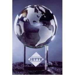 Crystal Globe Award w/Base (3-1/8"x1¾")