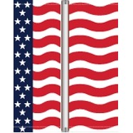 16 Oz. Vinyl Pole Banner Set - Horizontal American Flag (3'x8')