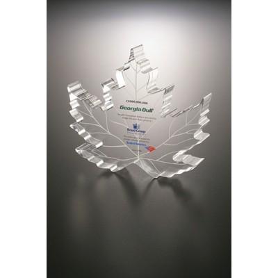 Lucite Embedment Maple Leaf Award