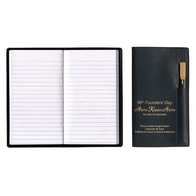 Executive Vinyl Cover Tally Book with Pen