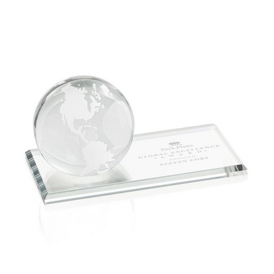 Globe on Rectangle Clear - 3-1/8" Diam