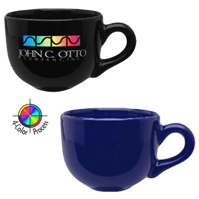 14oz Vitrified Cobalt Blue Latte Bowl Mug - 4 Color Process