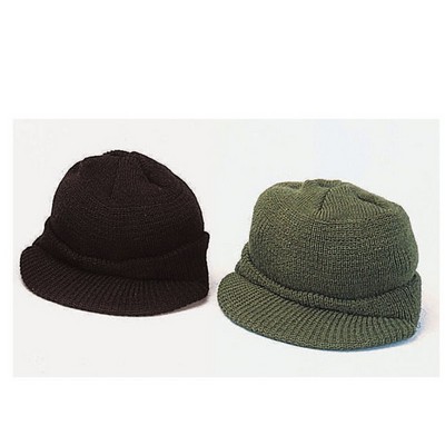 Olive Drab Green Wool Jeep Cap