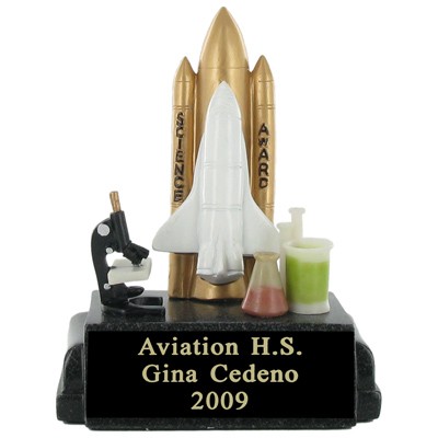 5¾" Science Award Scholastic Trophy w/Black Plate