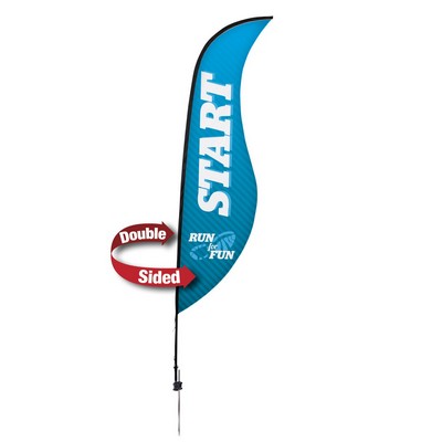 13' Premium Sabre Sail Sign Flag, 2-Sided, Ground Spike