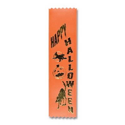 2"x8" Stock Recognition Happy Halloween Lapel Ribbon