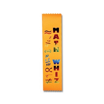 2"x8"Stock Recognition Math Whiz Lapel Ribbons