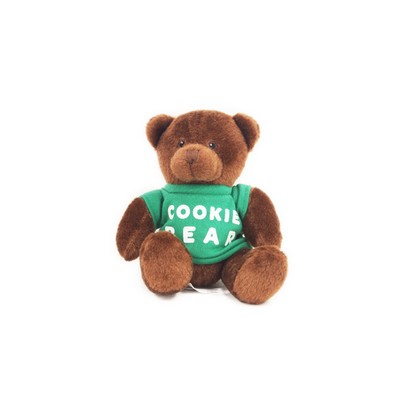 6" Brown Cocoa Honey Bear Stuffed Animal w/T-Shirt & One Color Imprint