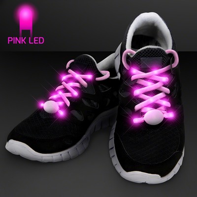 Pink Shoelaces w/Pink LEDs for Night Walks - BLANK