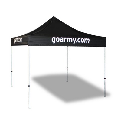 10'x10' V4 Steel Frame Pop Up Tent With Front Peak & Valance Printed Top