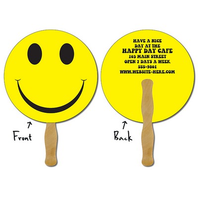 Hand Fan - 8.5 Inch Diameter Circle Laminated - 14 pt.