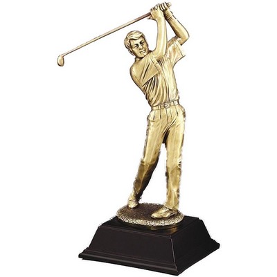 Majestic Swing Golfer - Male - Gold Metallic 13" Tall