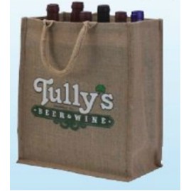 Canvas Wine Bag w/ Screen Print Imprint (8"x8"x14 1/2")