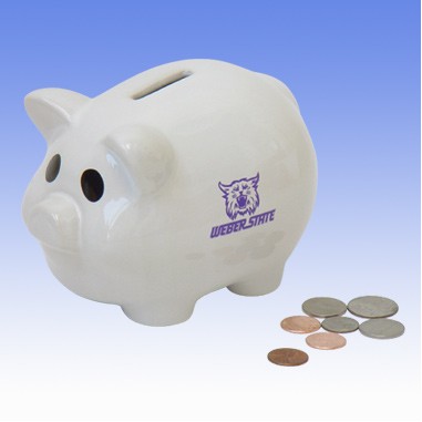 Ceramic Piggy Bank - White - Screen Imprinted