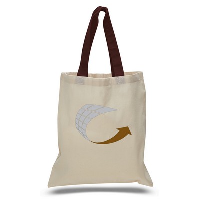 Tote with Chocolate Brown Colored Handles (Printed)