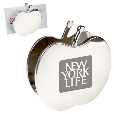 Chrome Metal Apple Memo & Card Holder