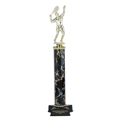 14" Single Marbled Column Trophy w/Star Base & Figure Topper (Sold Separately)