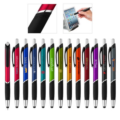 Click Action Plastic Ballpoint Stylus Pen