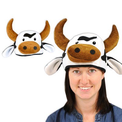 Plush Cow Head Hat