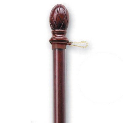 5' x 1" Dark Mahogany 1-Piece Pole