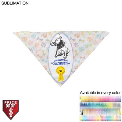 Large Dog Bandana, 32x22x22, Stitched Edges, Sublimated Edge to Edge (Decorated in Canada)