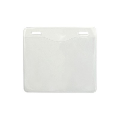 Horizontal Top-Load Clear Vinyl Badge Holder w/ Slot Holes