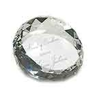 2 1/2" x 1 3/4" Clear Round Crystal Facet Paperweight