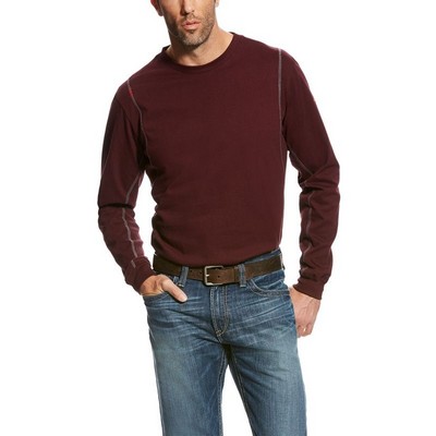 Ariat® FR AC Crew Men's Long Sleeve Malbec Red T-Shirt