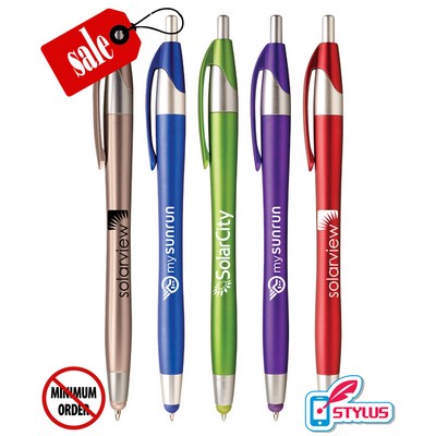 Closeout Spring Colored "Elegant" Stylus Click Pen - No Minimum