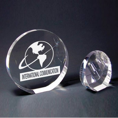 Round Awards optical crystal award/trophy 4"H