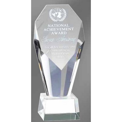 Large Crystal Slant Face Award w/Clear Crystal Base