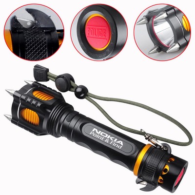 Rechargeable Flashlight w/Cutter & Hammer