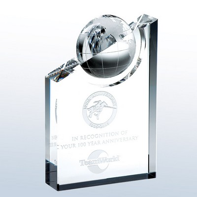 World Globe Pinnacle Optic Crystal Award - Medium