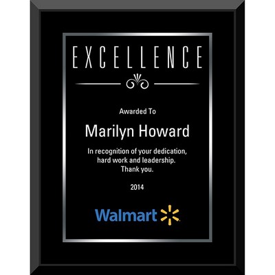 7" x 9" Tuxedo Plaque - Black/Black