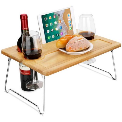 Bamboo Picnic Portable Wine and Snack Table