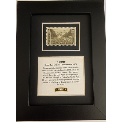 Framed Stamp Gift/Award Celebrating US Army