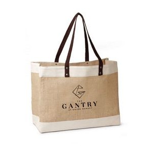 Laminated Cotton Accent Jute Tote