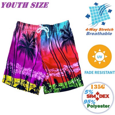 Youth 135GSM Breathable Wrinkle Free Hawaiian Shorts, Soft & Cool